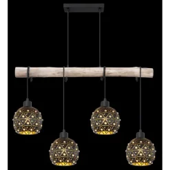 Lampes Dorées-Luminaires Globo Lighting Suspension Globo JODIE Or, Noir, 4 lumières