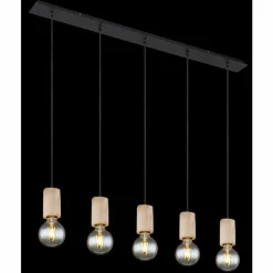 Luminaires Scandinaves-Luminaires Globo Lighting Suspension Globo JOSEBA Noir, 5 lumières