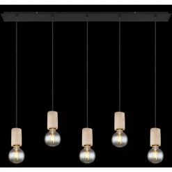 Luminaires Scandinaves-Luminaires Globo Lighting Suspension Globo JOSEBA Noir, 5 lumières