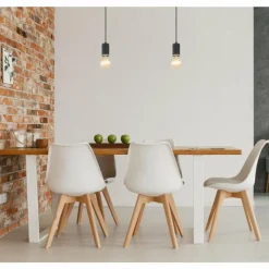 Luminaires Globo Lighting Suspension Globo JOSEBA Nickel mat, Noir, 1 lumière* Suspensions