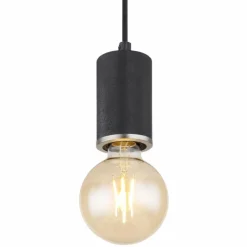 Luminaires Globo Lighting Suspension Globo JOSEBA Nickel mat, Noir, 1 lumière* Suspensions