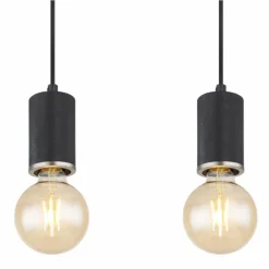 Luminaires Globo Lighting Suspension Globo JOSEBA Nickel mat, Noir, 5 lumières* Suspensions