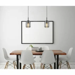 Suspension Verre Fumé-Luminaires Globo Lighting Suspension Globo KAMMI Noir, 1 lumière