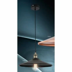 Lampes Vintages & Rétros-Luminaires Globo Lighting Suspension Globo KNUD Vieux laiton, Laiton, Noir, 1 lumière