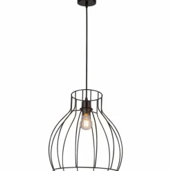 Lampes Vintages & Rétros-Luminaires Globo Lighting Suspension Globo KONGO Noir, 1 lumière