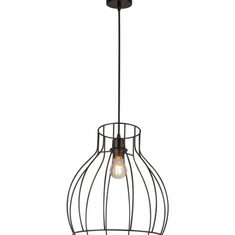 Lampes Vintages & Rétros-Luminaires Globo Lighting Suspension Globo KONGO Noir, 1 lumière