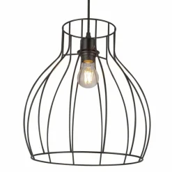 Lampes Vintages & Rétros-Luminaires Globo Lighting Suspension Globo KONGO Noir, 1 lumière