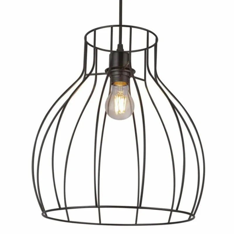 Lampes Vintages & Rétros-Luminaires Globo Lighting Suspension Globo KONGO Noir, 1 lumière