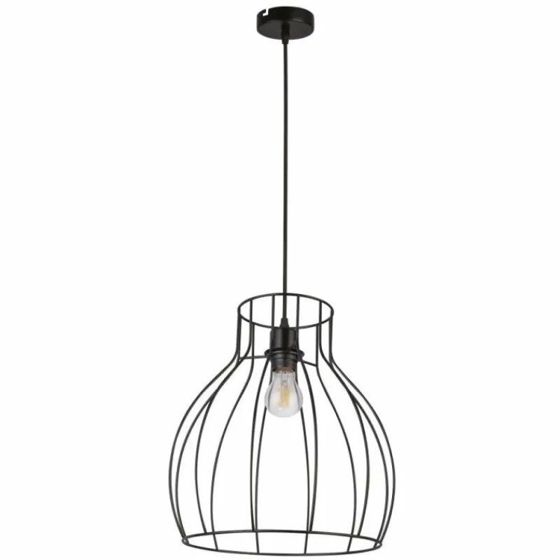 Lampes Vintages & Rétros-Luminaires Globo Lighting Suspension Globo KONGO Noir, 1 lumière