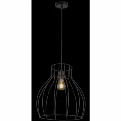Lampes Vintages & Rétros-Luminaires Globo Lighting Suspension Globo KONGO Noir, 1 lumière