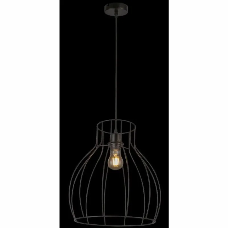 Lampes Vintages & Rétros-Luminaires Globo Lighting Suspension Globo KONGO Noir, 1 lumière