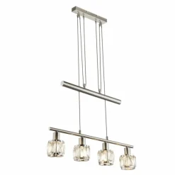 Lampe Turque-Luminaires Globo Lighting Suspension Globo Kris Nickel mat, 4 lumières