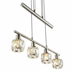 Lampe Turque-Luminaires Globo Lighting Suspension Globo Kris Nickel mat, 4 lumières