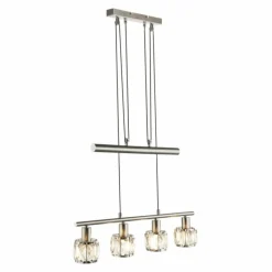 Lampe Turque-Luminaires Globo Lighting Suspension Globo Kris Nickel mat, 4 lumières