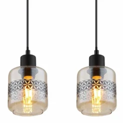 Luminaires Globo Lighting Suspension Globo LAZARUS Noir, 4 lumières