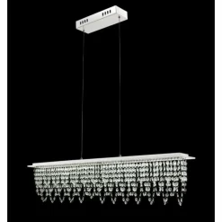 Luminaires Globo Lighting Suspension Globo LED Chrome, Clair, 1 lumière, Télécommandes* Éclairage Led