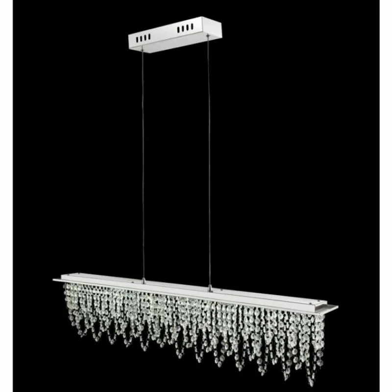 Luminaires Globo Lighting Suspension Globo LED Chrome, Clair, 1 lumière, Télécommandes* Éclairage Led