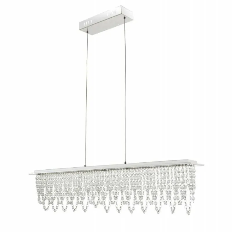 Luminaires Globo Lighting Suspension Globo LED Chrome, Clair, 1 lumière, Télécommandes* Éclairage Led