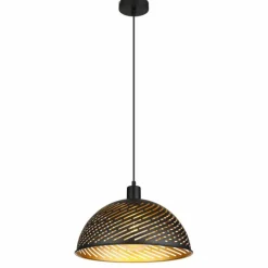 Lampes Dorées-Luminaires Globo Lighting Suspension Globo LENNA Noir, 1 lumière