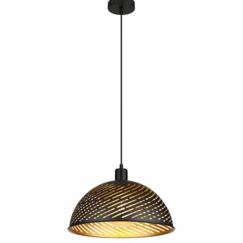 Lampes Dorées-Luminaires Globo Lighting Suspension Globo LENNA Noir, 1 lumière