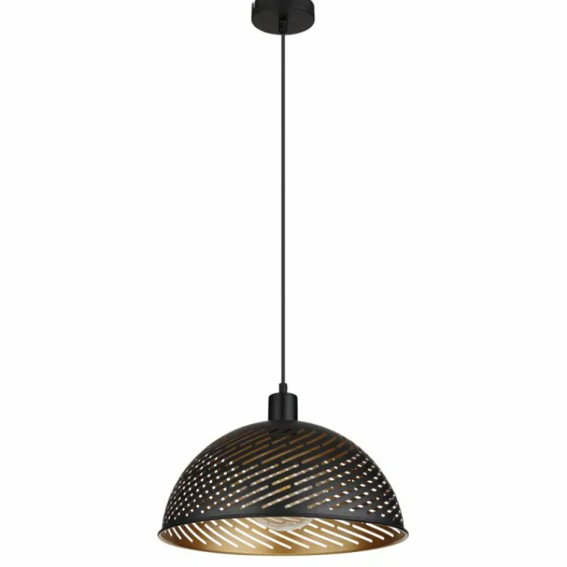 Lampes Dorées-Luminaires Globo Lighting Suspension Globo LENNA Noir, 1 lumière