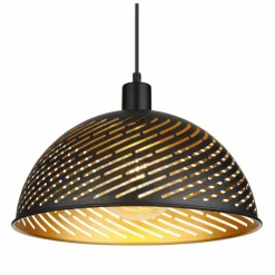 Lampes Dorées-Luminaires Globo Lighting Suspension Globo LENNA Noir, 1 lumière