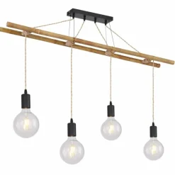 Lampes En Tissu-Luminaires Globo Lighting Suspension Globo LIONI Brun, Noir, 4 lumières