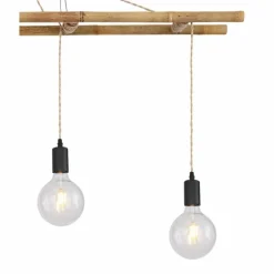 Lampes En Tissu-Luminaires Globo Lighting Suspension Globo LIONI Brun, Noir, 4 lumières
