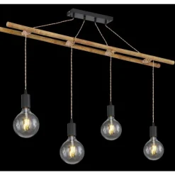 Lampes En Tissu-Luminaires Globo Lighting Suspension Globo LIONI Brun, Noir, 4 lumières