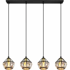 Luminaires Globo Lighting Suspension Globo LOIS Laiton, Noir, 4 lumières* Suspensions