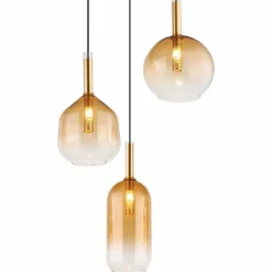 Luminaires Globo Lighting Suspension Globo LOPUSA Laiton, Noir, 3 lumières