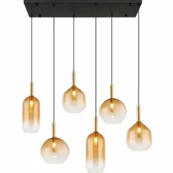 Luminaires Globo Lighting Suspension Globo LOPUSA Laiton, Noir, 6 lumières