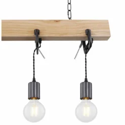 Lampes Industrielles-Luminaires Globo Lighting Suspension Globo LUDI Noir, 4 lumières