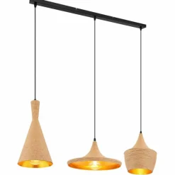 Lampes Dorées-Luminaires Globo Lighting Suspension Globo LUDMILLA Noir, 3 lumières