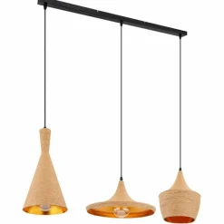 Lampes Dorées-Luminaires Globo Lighting Suspension Globo LUDMILLA Noir, 3 lumières
