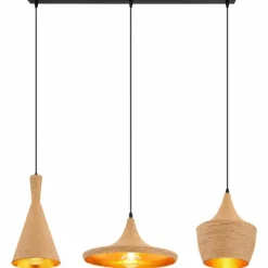 Lampes Dorées-Luminaires Globo Lighting Suspension Globo LUDMILLA Noir, 3 lumières