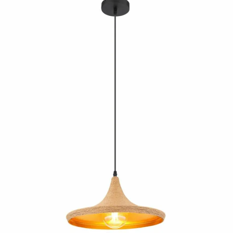 Lampes Dorées-Luminaires Globo Lighting Suspension Globo LUDMILLA Noir, 1 lumière