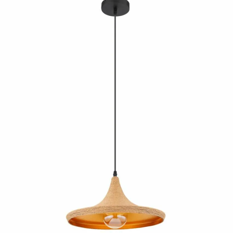 Lampes Dorées-Luminaires Globo Lighting Suspension Globo LUDMILLA Noir, 1 lumière