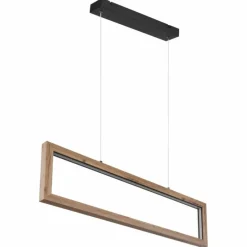 Lampes En Bois-Luminaires Globo Lighting Suspension Globo MANDERA LED Noir, 1 lumière