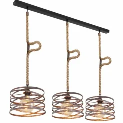 Lampes Vintages & Rétros-Luminaires Globo Lighting Suspension Globo MARCO Brun, Noir, 3 lumières