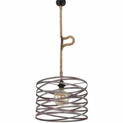 Lampes Vintages & Rétros-Luminaires Globo Lighting Suspension Globo MARCO Brun, Noir, 1 lumière