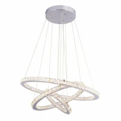 Luminaires Globo Lighting Suspension Globo MARILYN I Chrome, Aspect cristal, 1 lumière, Télécommandes* Suspensions