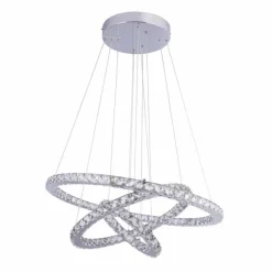 Luminaires Globo Lighting Suspension Globo MARILYN I Chrome, Aspect cristal, 1 lumière, Télécommandes* Suspensions