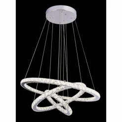 Luminaires Globo Lighting Suspension Globo MARILYN I Chrome, Aspect cristal, 1 lumière, Télécommandes* Suspensions