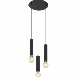 Luminaires Globo Lighting Suspension Globo MARION Noir, 3 lumières* Suspensions