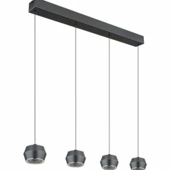 Luminaires Globo Lighting Suspension Globo MARTHY LED Gris, 4 lumières* Suspensions