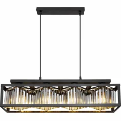 Luminaires Globo Lighting Suspension Globo MATHILDE Noir, 4 lumières