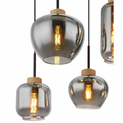 Suspension Verre Fumé-Luminaires Globo Lighting Suspension Globo MATT Noir, 6 lumières