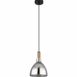 Suspension Verre Fumé-Luminaires Globo Lighting Suspension Globo MATTEA Noir, 1 lumière