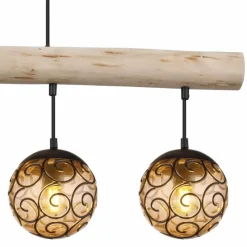 Lampes En Bois-Luminaires Globo Lighting Suspension Globo MAXI Écru, Noir, 4 lumières